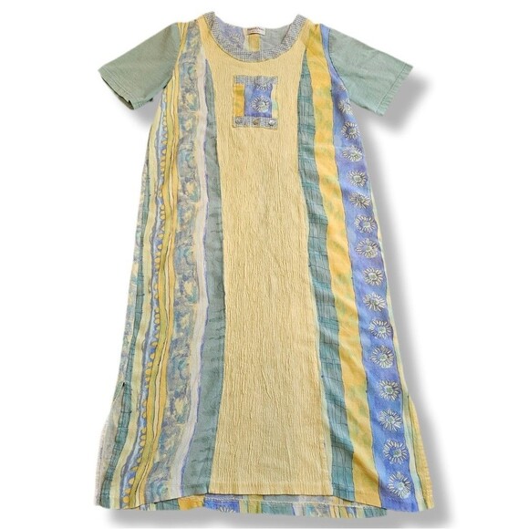 Naturally Yours Dresses & Skirts - Naturally Yours Hawaii Vintage Patchwork Pastel Dress L Cottagecore Easter Beach